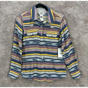 Ariat Shirt Womens Small Stripe Sunset Beauty Snap Aztec Western Blouse Top NWT